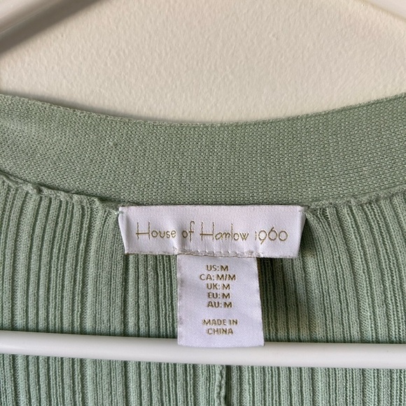 House of Harlow 1960  Mint Green Long Ribbed Tie Up Cardigan - Picture 5 of 5